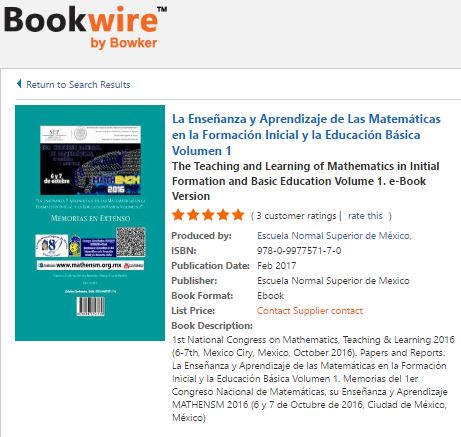 MATHENSM 2016 ha sido satisfactoriamente Indexado en: BOOKWIRE de Bowker mediante ISBN.org   Consulta la indexación ONLINE